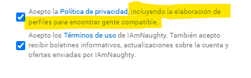 perfiles falsos en  IAmNaughty.com