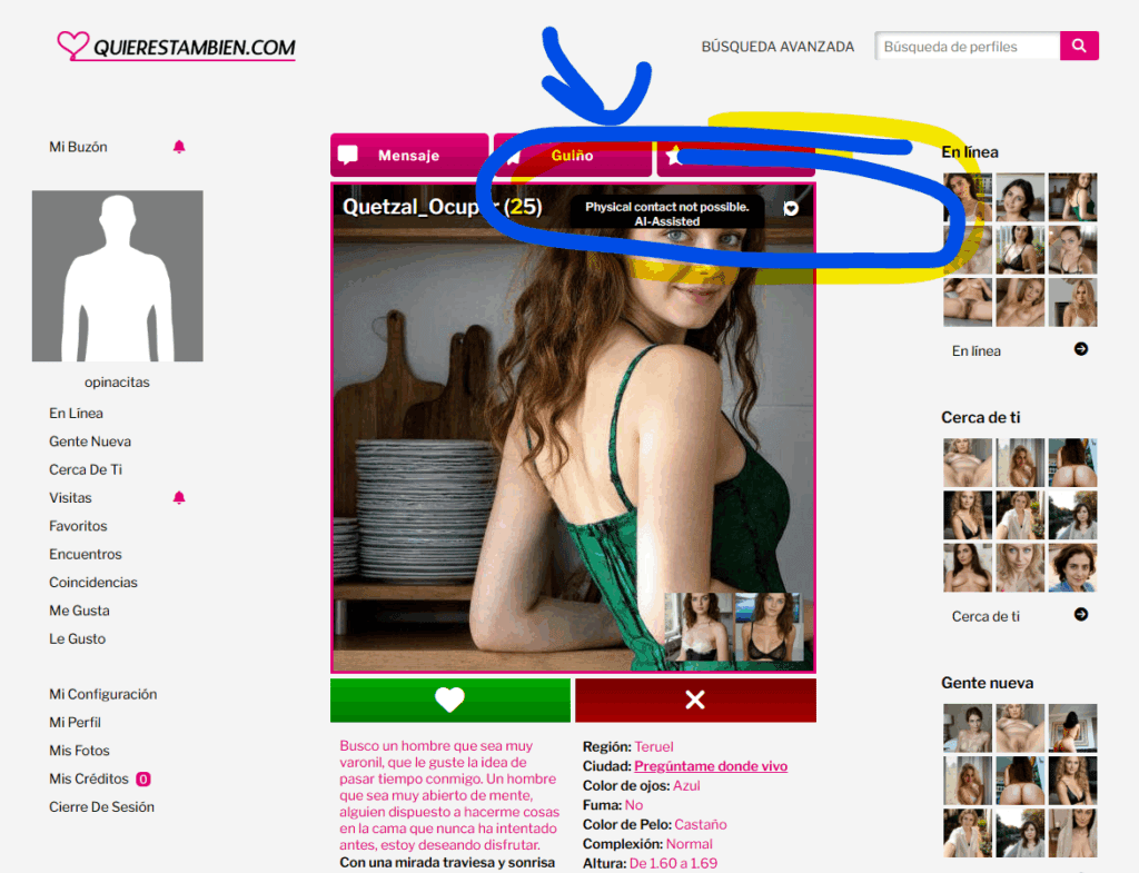 perfiles falsos quierestambien.com