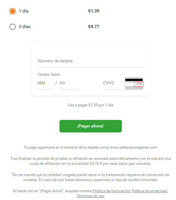 cuanto cuesta solteros con ganas