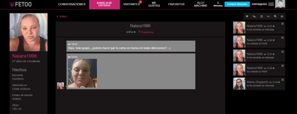 Fetoo.com otra web que busca que compres "monedas" fetoo perfiles falsos.