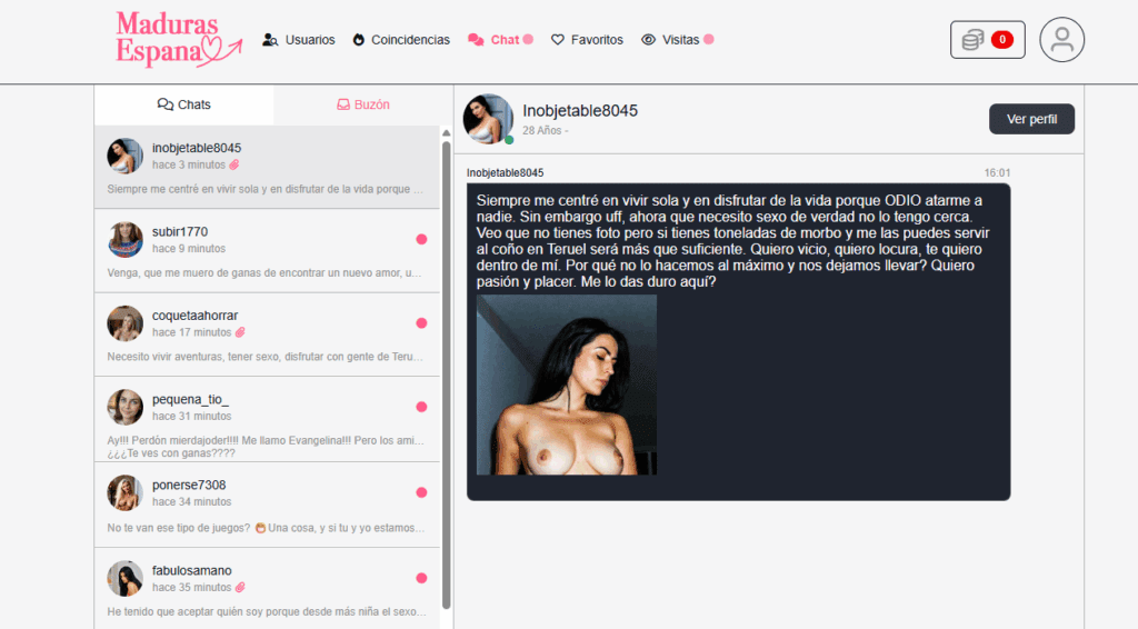 Madurasespana.com. Una web repleta de perfiles falsos maduras espana mensajes falsos.