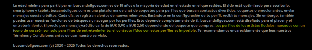 Análisis de Buscandoligues.com: Una Plataforma de Interacciones Simuladas bajo un Modelo de Pago por Mensaje Análisis de Buscandoligues.com: Una Plataforma de Interacciones Simuladas bajo un Modelo de Pago por Mensaje