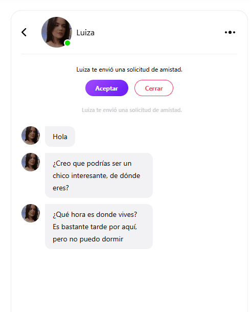 mensajes falsos en livuapp