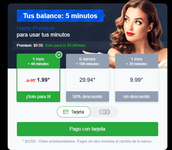 cam match precio