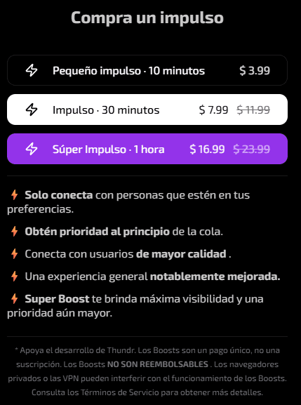 Cuanto cuesta Thundr precio