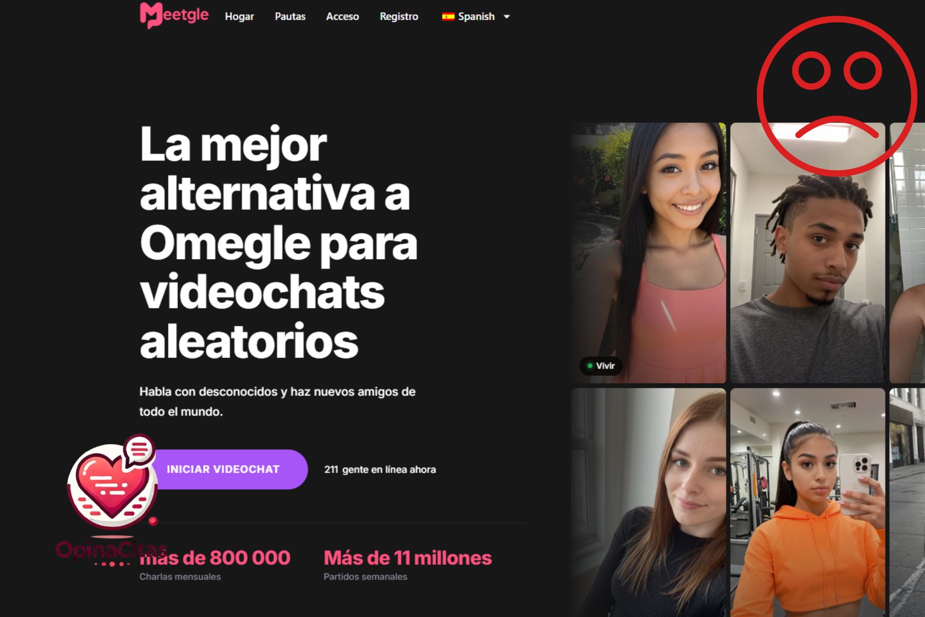 Meetgle al descubierto: La "alternativa a Omegle" que esconde una ruleta de exhibicionistas y trampas de afiliados meetgle timo